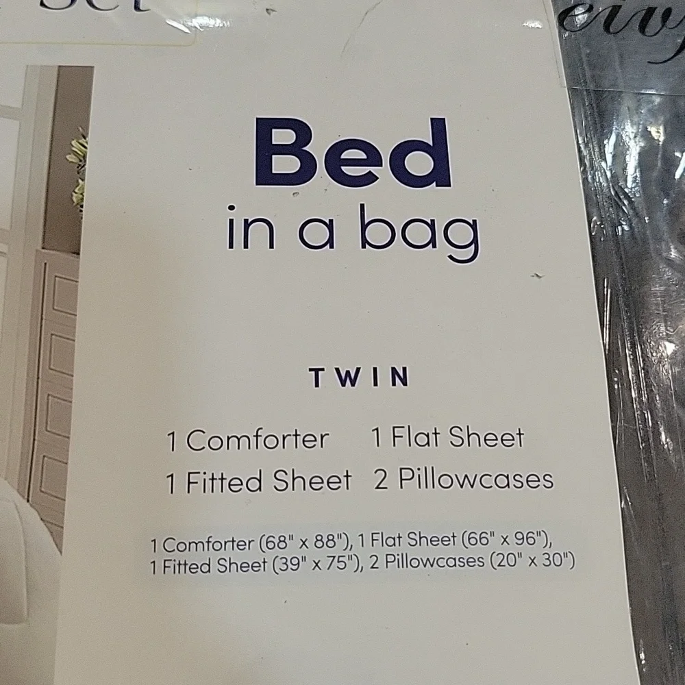Eivfi dark gray Bed in Bag 5 pc comforter set Twin down alternative New sealed